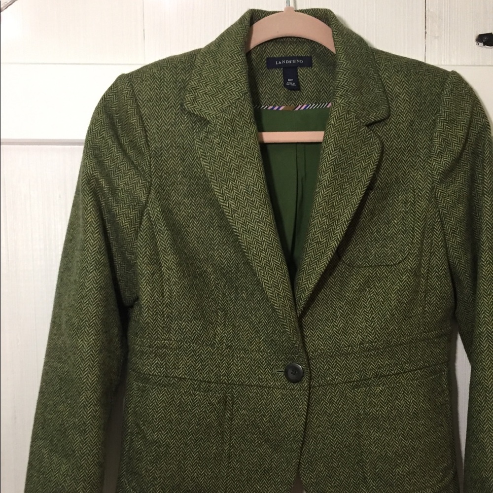 Twill green blazer